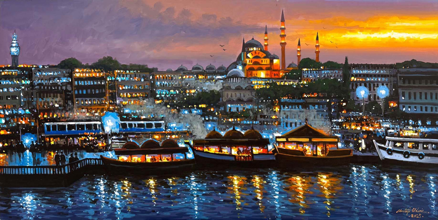 Gün Batımının Yansımaları Yağlı Boya Tablosu