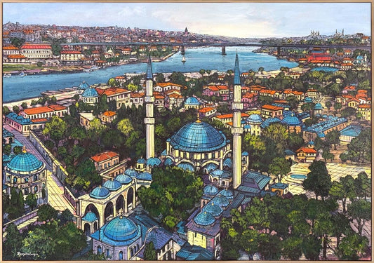 Haliç’e Bakan Zaman Yağlı Boya Tablosu Simurg Sanatevi