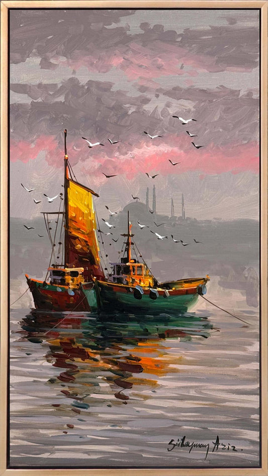 İstanbul’un Sedefli Suları Yağlı Boya Tablosu Simurg Sanatevi