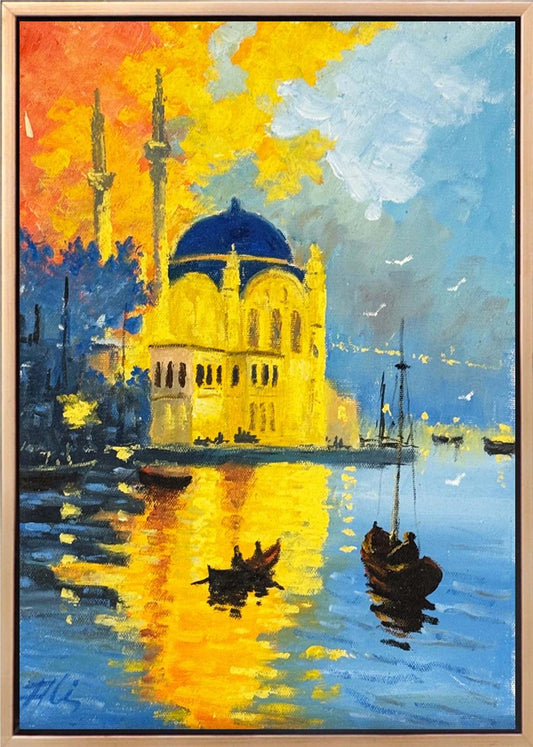 Mavi Suların Kıyısında Yağlı Boya Tablosu Simurg Sanatevi