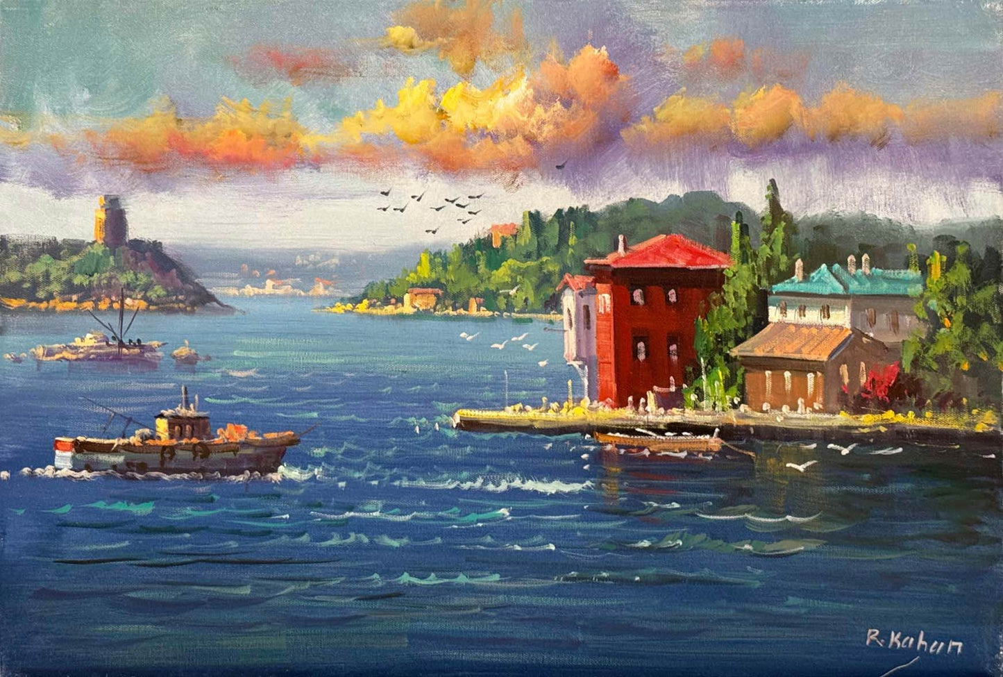 Boğazdan Bir Masal Yağlı Boya Tablosu