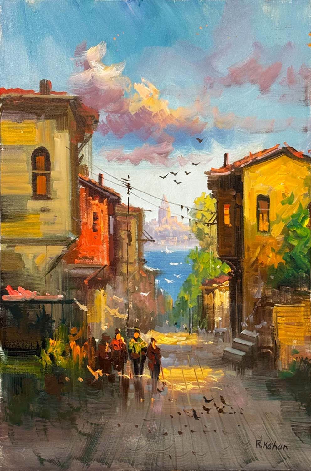 Boğazda Sessiz Bir Gün Yağlı Boya Tablosu