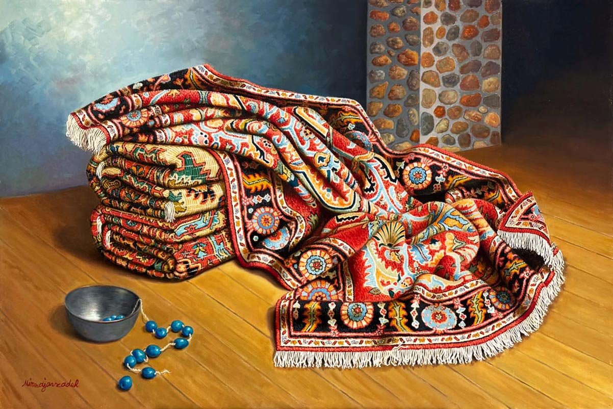 Kilimli Natürmort Yağlı Boya Tablosu