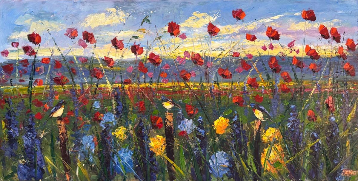 Göğe Açılan Kır Yağlı Boya Tablosu