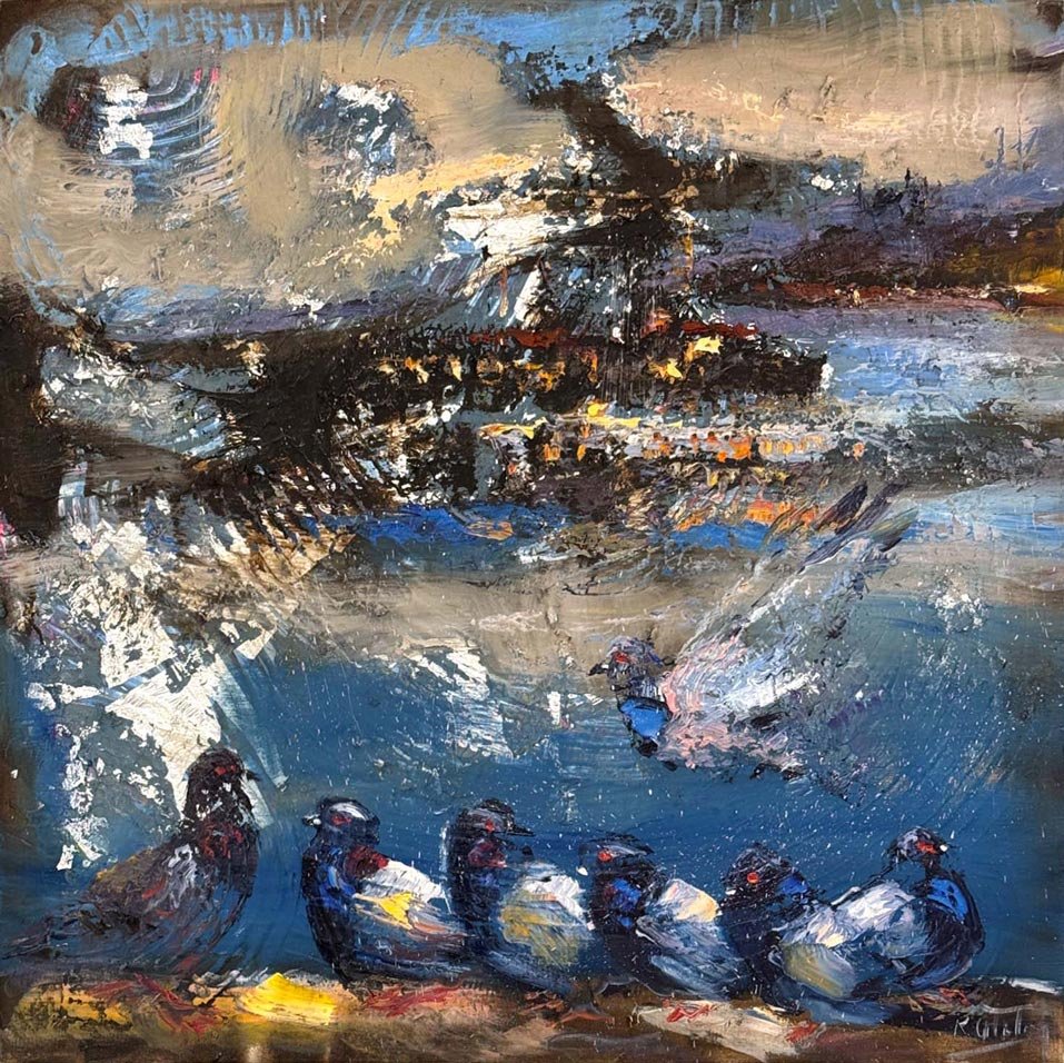 Hayallerde Güvercinler Yağlı Boya Tablosu