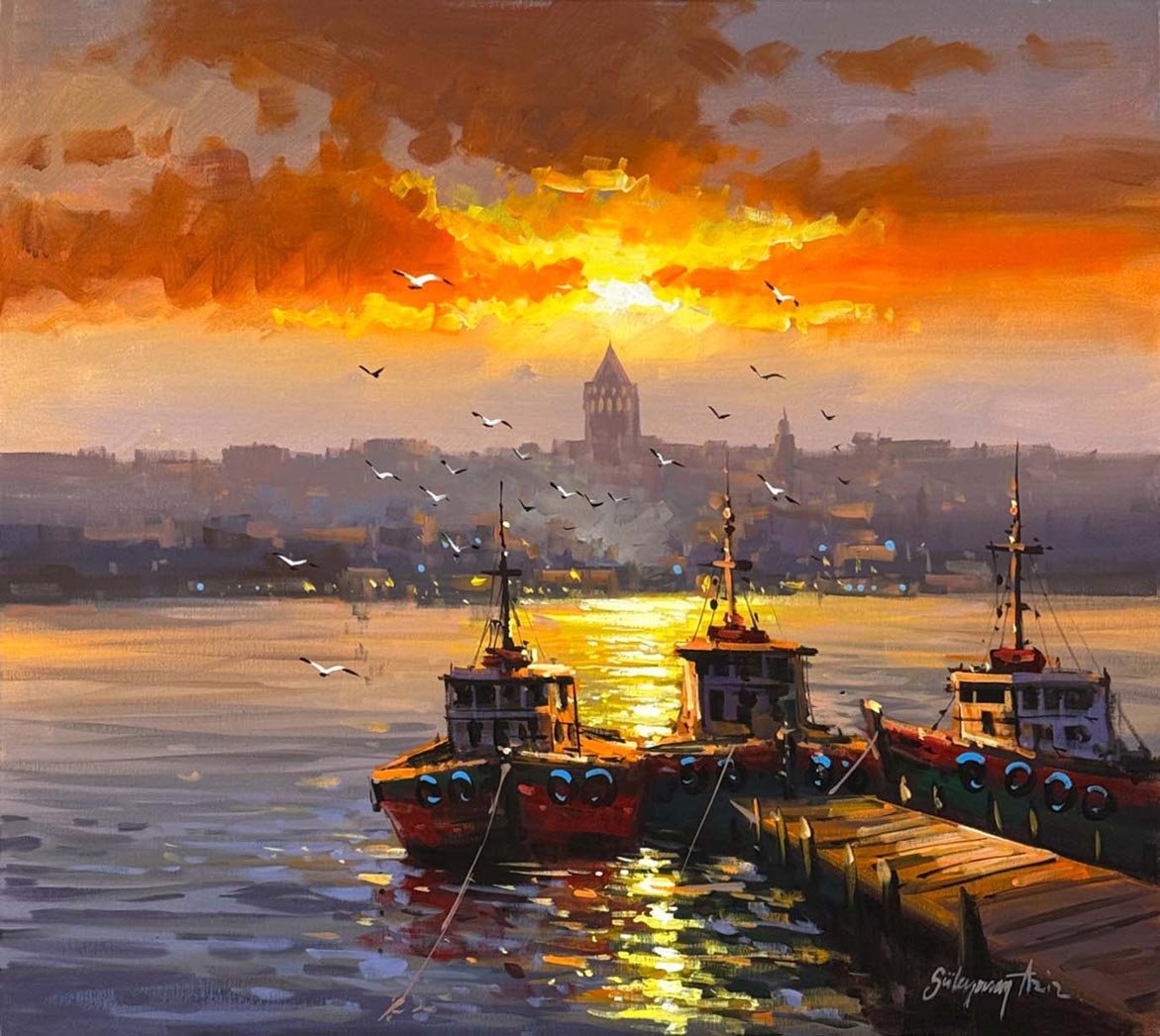 Kızıl Ufuk Yağlı Boya Tablosu