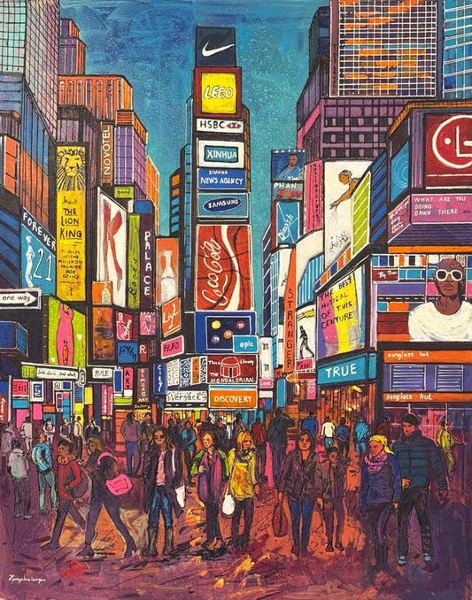 New York Zamanı Yağlı Boya Tablosu Simurg Sanatevi