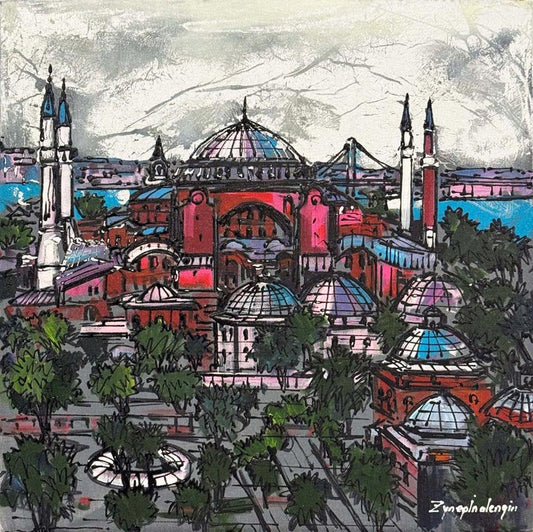 Ayasofya Hatırası Yağlı Boya Tablosu Simurg Sanatevi