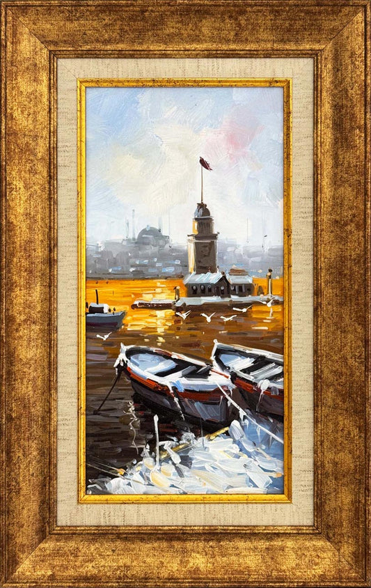 Karda Kız Kulesi Yağlı Boya Tablosu