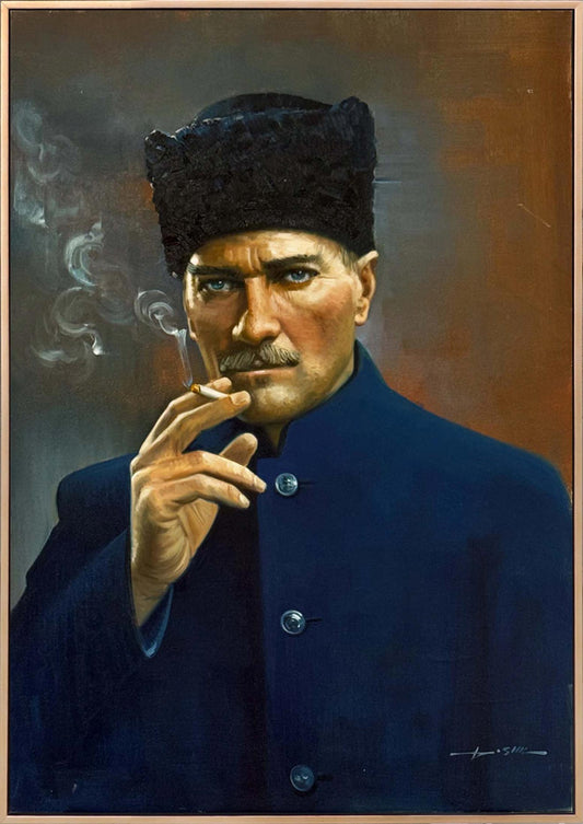 Karakalpaklı Atatürk Yağlı Boya Tablosu Simurg Sanatevi