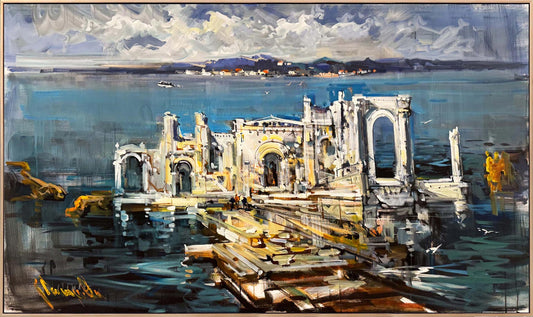 Zamana Direnen İskele Yağlı Boya Tablosu