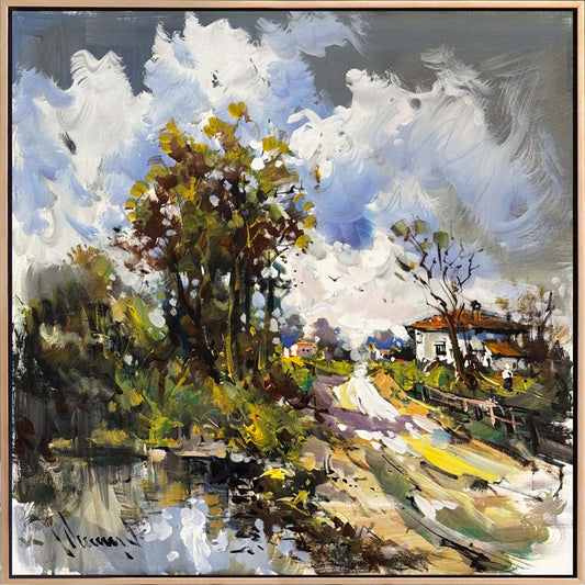 Dağ Eteğindeki Huzur Yağlı Boya Tablosu