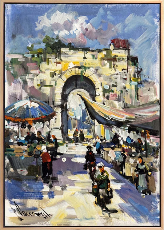 Sur İçinde Pazar Yağlı Boya Tablosu