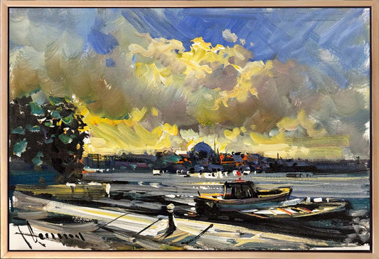 Boğaza Yansıyan Zaman Yağlı Boya Tablosu