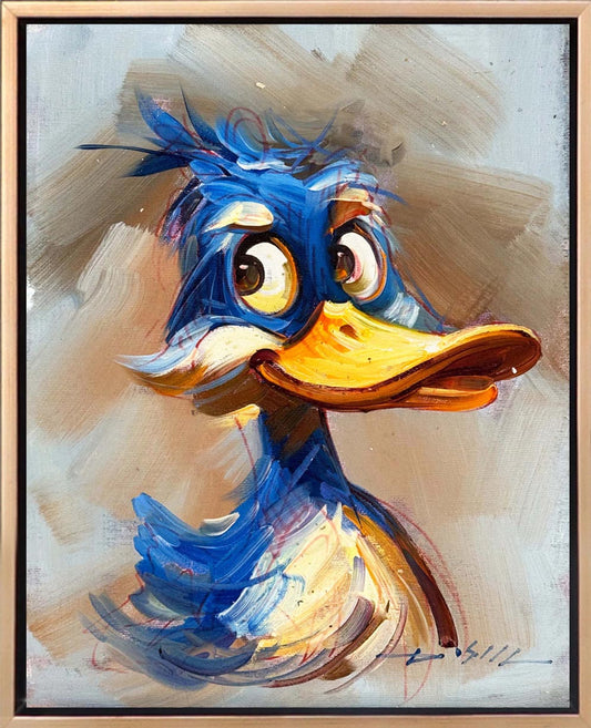 Sevimli Ördek Yağlı Boya Tablosu