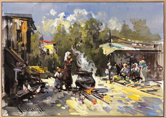 Köyün Bereketi Yağlı Boya Tablosu Simurg Sanatevi