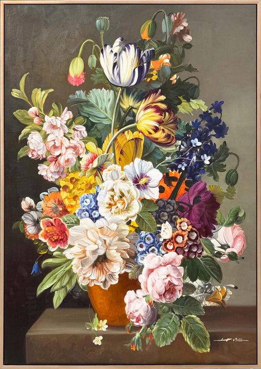 Klasik Buket Yağlı Boya Tablosu