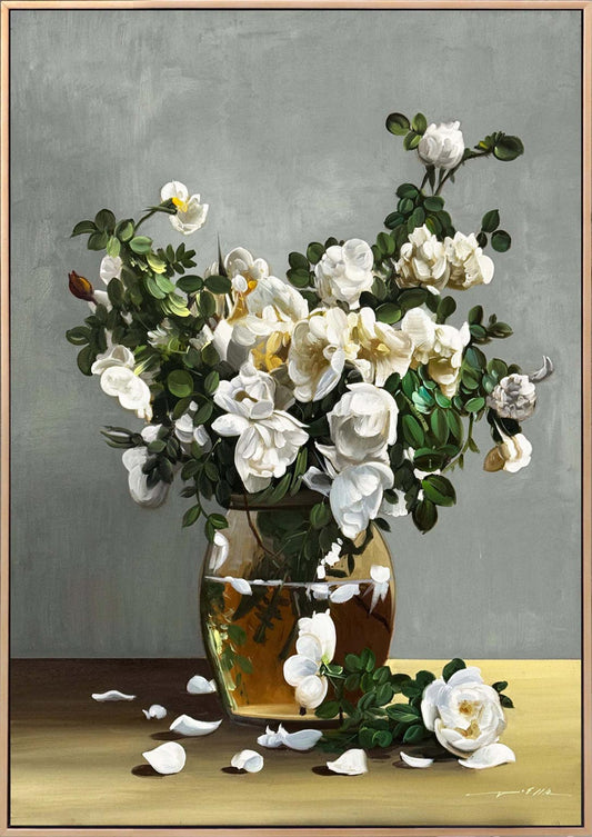 Manolya ve Gün Işığı Yağlı Boya Tablosu