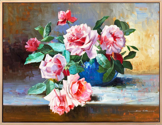 Zamana Karşı Güller Yağlı Boya Tablosu