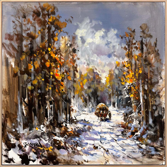 Kış Mevsimi Göç Yağlı Boya Tablosu