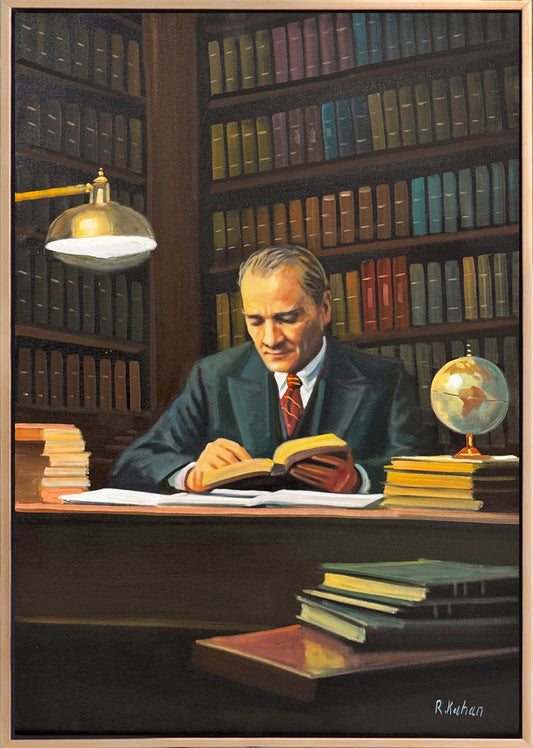 Başöğretmen Atatürk Yağlı Boya Tablosu Simurg Sanatevi