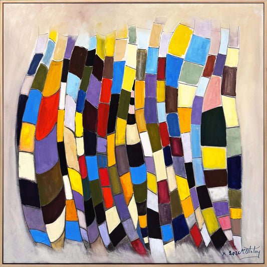 Renklerin Kübik Dansı Yağlı Boya Tablosu