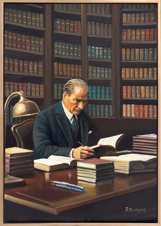 Mustafa Kemal Fikirleri Yağlı Boya Tablosu Simurg Sanatevi