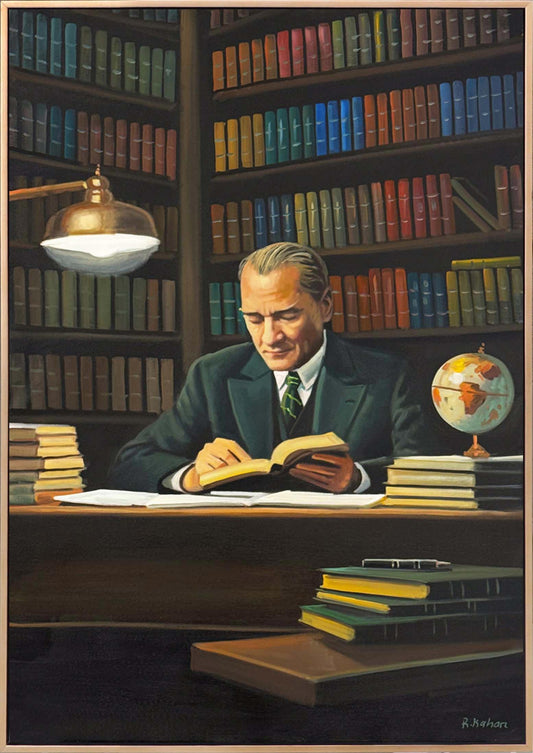 Başöğretmen Mustafa Kemal Yağlı Boya Tablosu Simurg Sanatevi