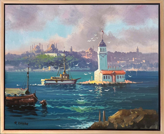 Kulenin Gölgesinde Yağlı Boya Tablosu Simurg Sanatevi