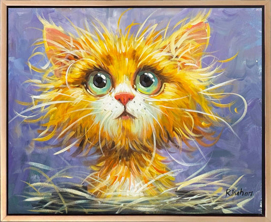 Minik Kedi Yağlı Boya Tablosu Simurg Sanatevi