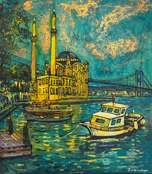 Ortaköy Silüeti Yağlı Boya Tablosu Simurg Sanatevi