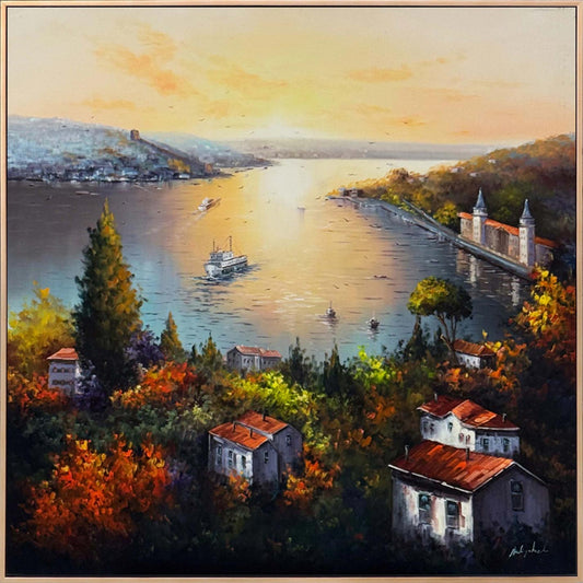Boğaz'da Akşamüstü Yağlı Boya Tablosu
