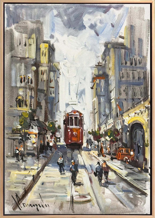 Beyoğlu’nda Bir Gün Yağlı Boya Tablosu Simurg Sanatevi