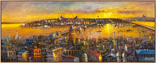 Günün İlk Işıkları Boğaz Yağlı Boya Tablosu Simurg Sanatevi