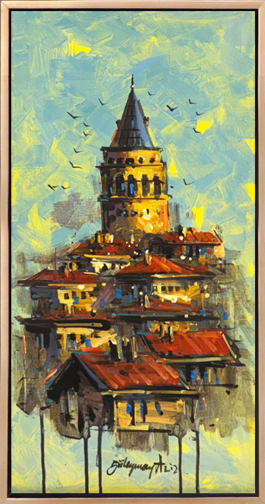 Galata'nın Rengi Yağlı Boya Tablosu Simurg Sanatevi