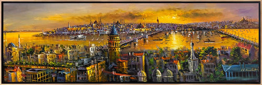 Kulenin Altında Yaşayan Boğaz Yağlı Boya Tablosu Simurg Sanatevi