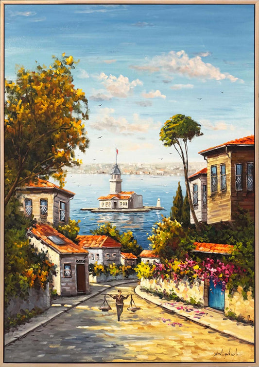 Eski Günlerden Üsküdar Yağlı Boya Tablosu Simurg Sanatevi