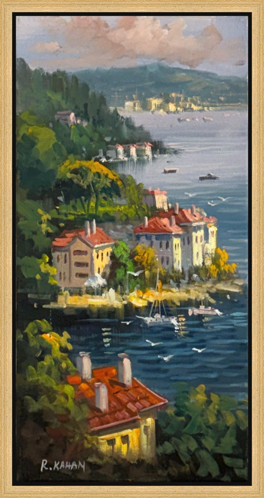 Yalı Sakinleri ve Boğaz Yağlı Boya Tablosu Simurg Sanatevi