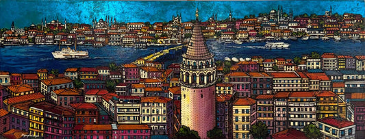 Galata'nın Gözünden Yağlı Boya Tablosu Simurg Sanatevi