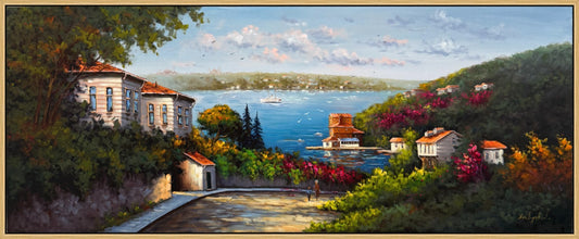 Tepeden Boğaziçi Yağlı Boya Tablosu Simurg Sanatevi