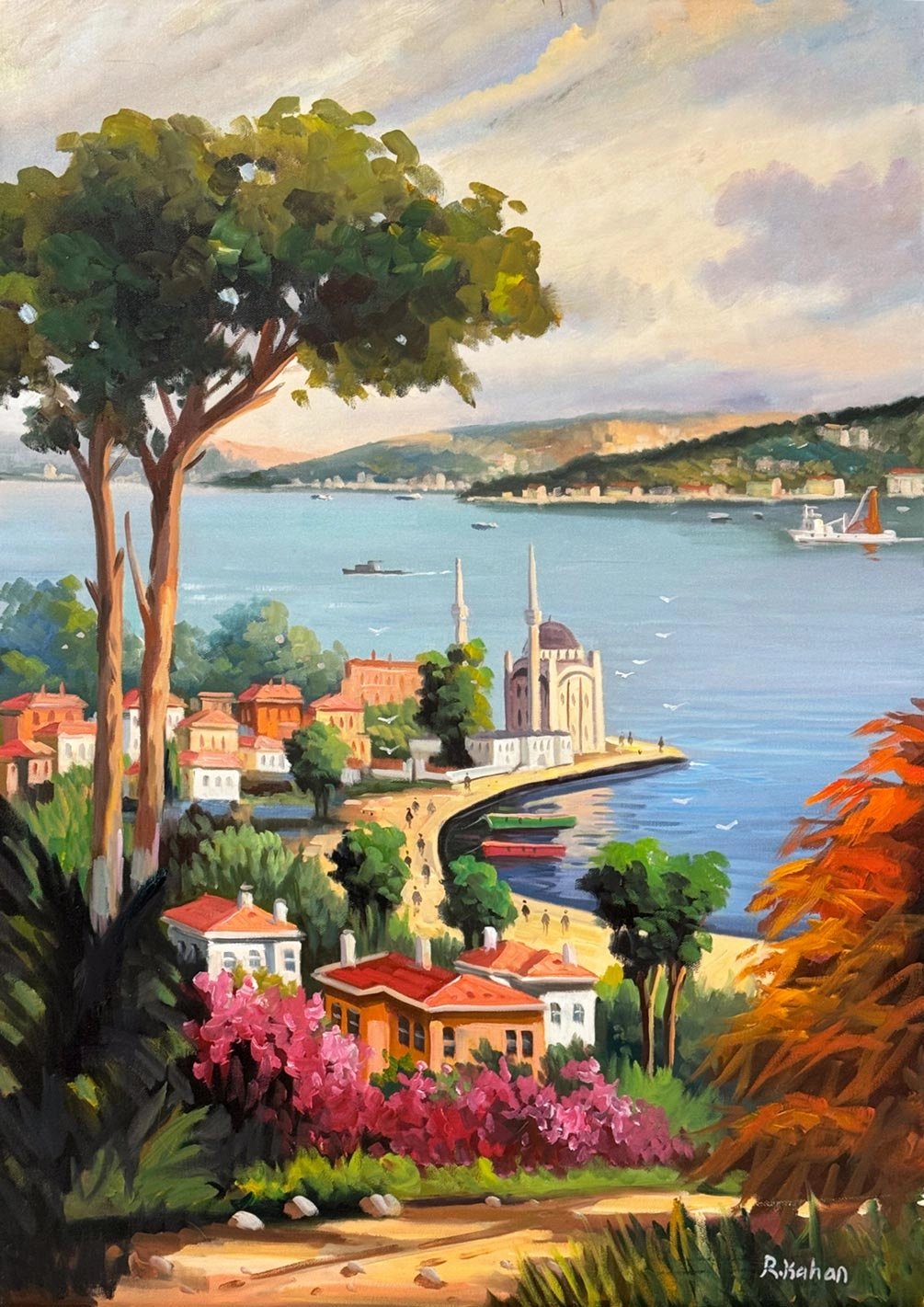 Boğazda Zaman Yağlı Boya Tablosu