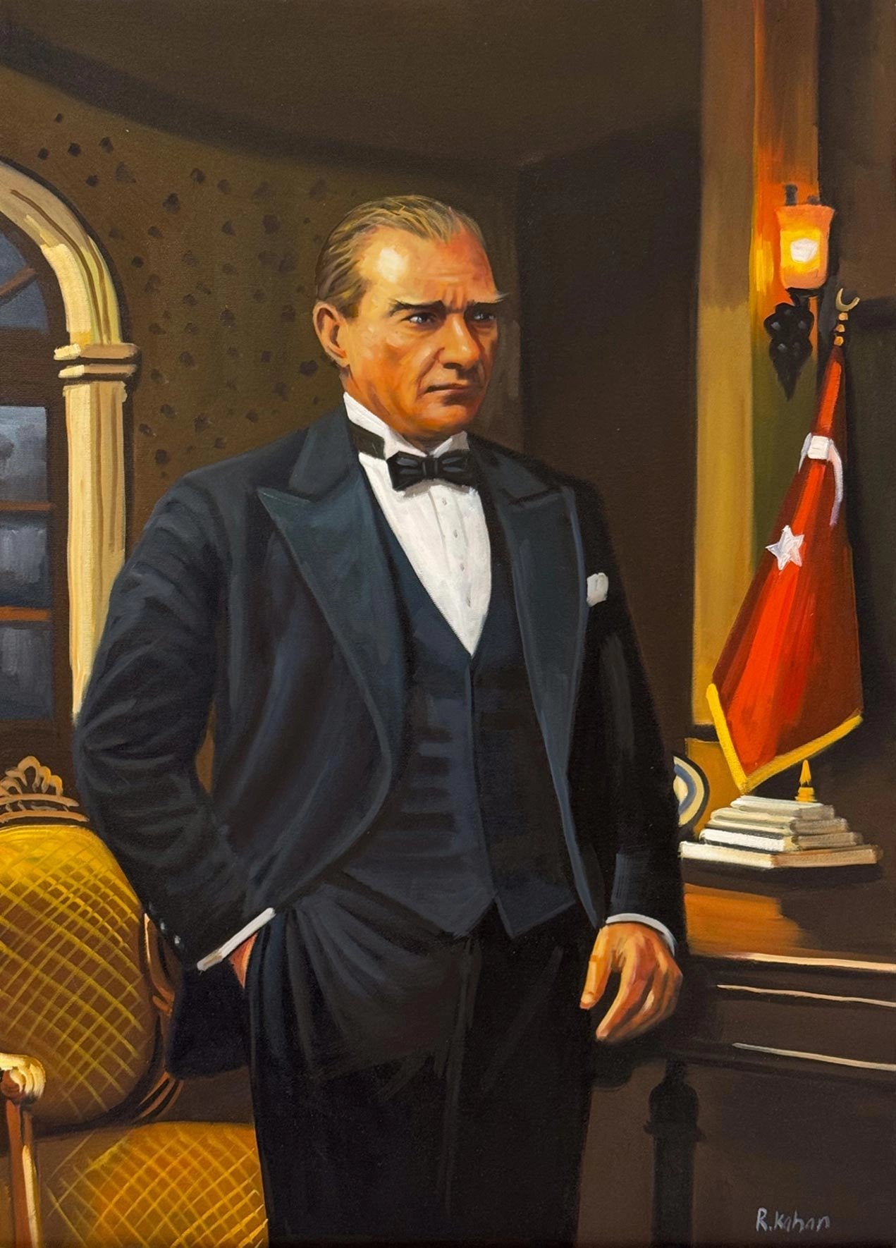 Bakışlarında Cumhuriyet Yağlı Boya Tablosu