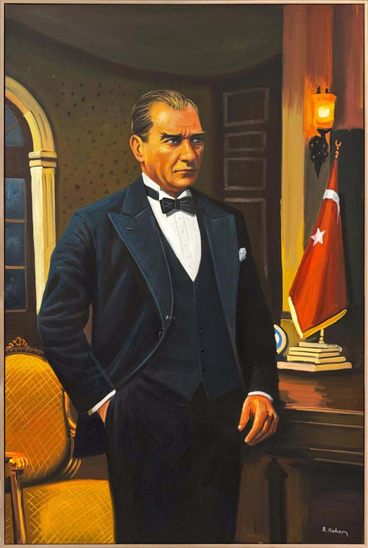 Mustafa Kemal ve Cumhuriyet Yağlı Boya Tablosu Simurg Sanatevi