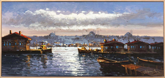 İstanbul'da Yansımalar Yağlı Boya Tablosu Simurg Sanatevi
