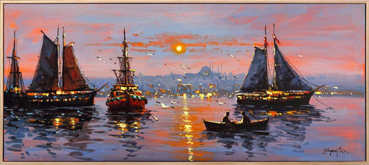 Bir Akşam İstanbul’da Yağlı Boya Tablosu Simurg Sanatevi