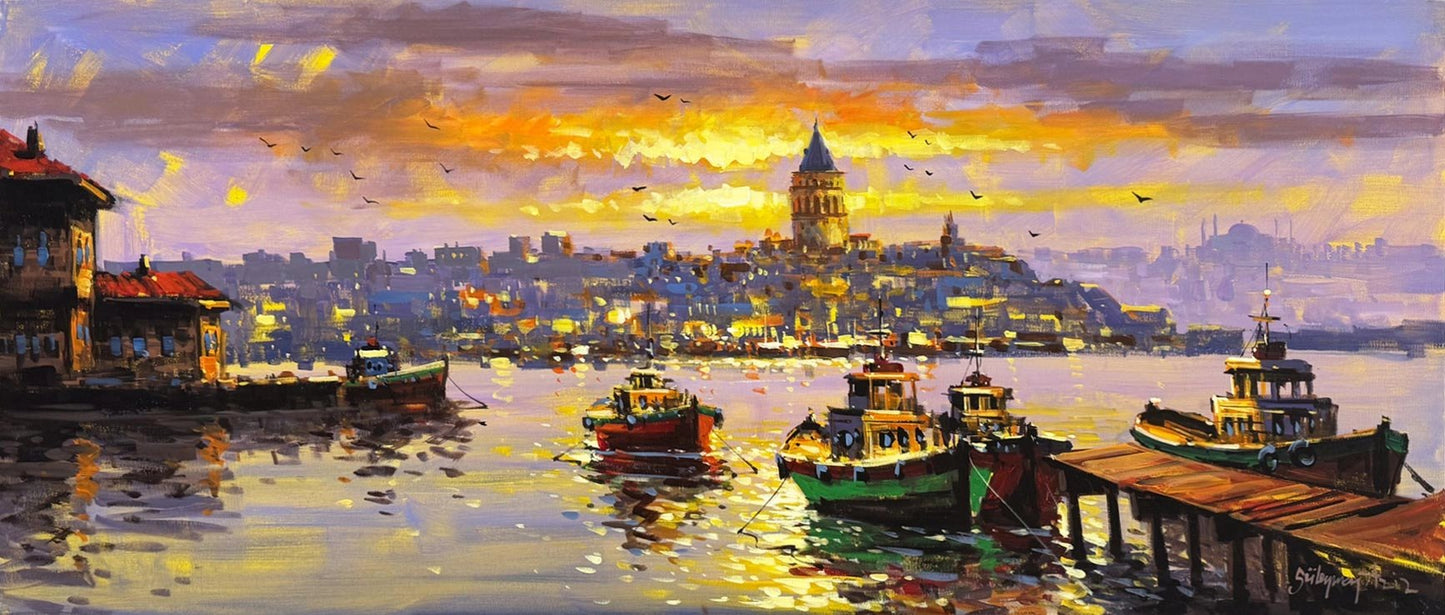 Zamanın Kıyısında İstanbul Yağlı Boya Tablosu