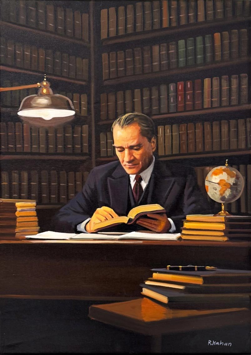 Mustafa Kemal ve Gece Yağlı Boya Tablosu