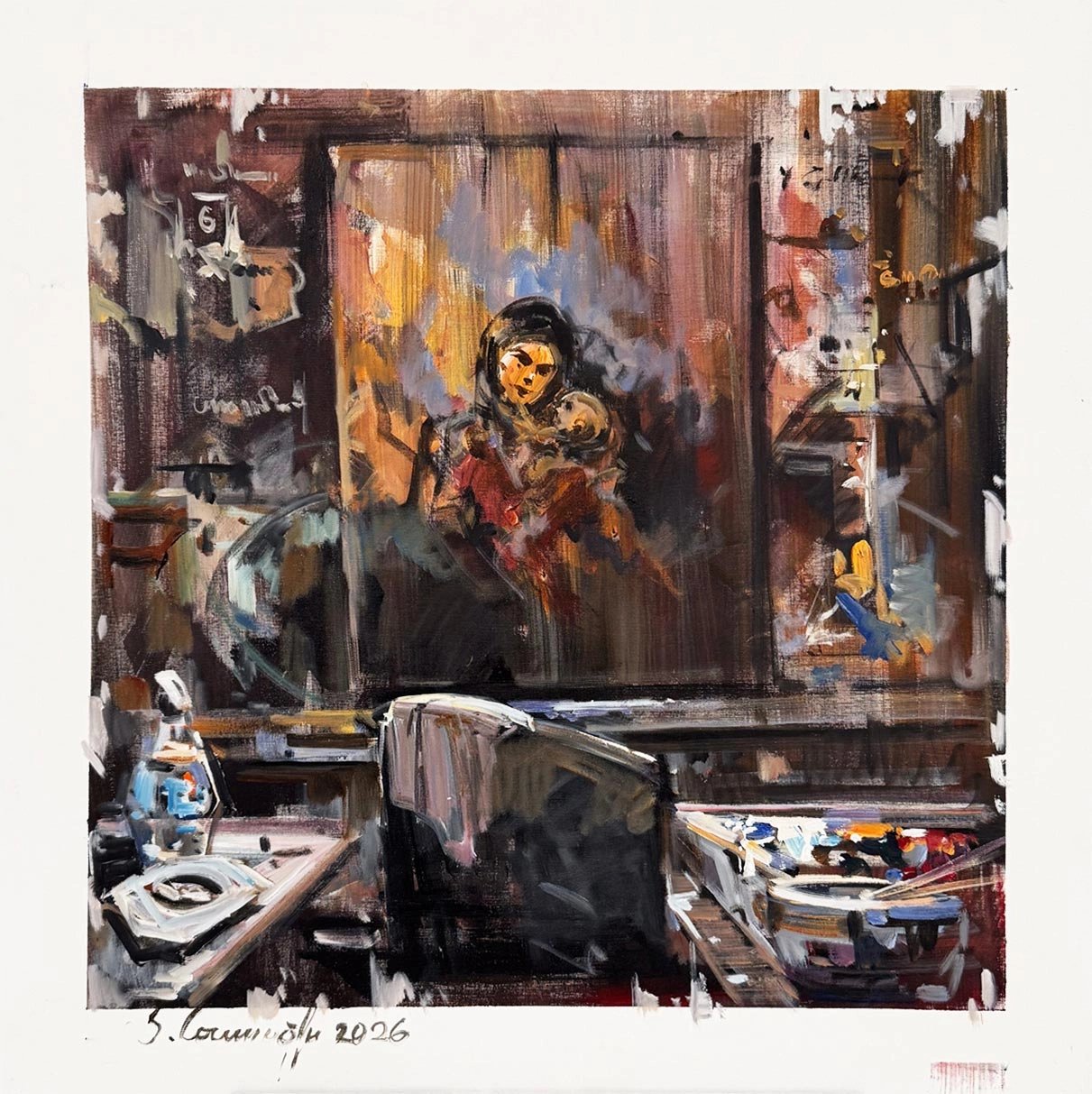 Resmin İçinde Yağlı Boya Tablosu