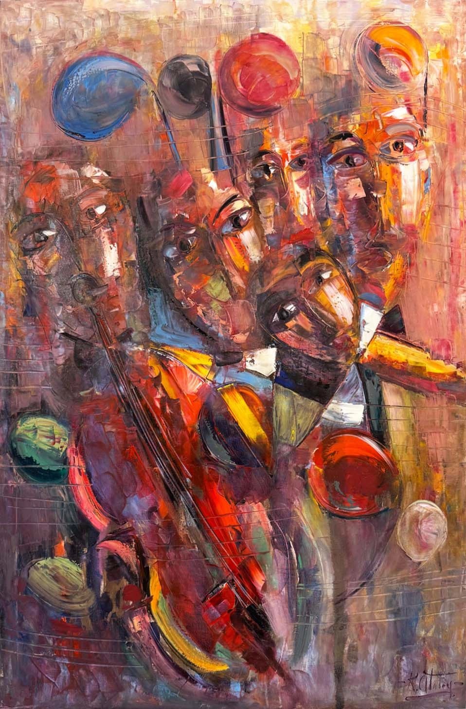 Soyut Konçerto Yağlı Boya Tablosu