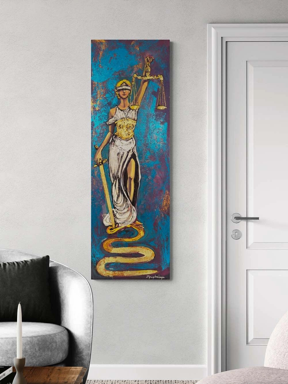 Justitia'nın Adaleti Yağlı Boya Tablosu Simurg Sanatevi
